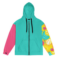 Dear Human Behind Me™ zip hoodie Message #09 begin again flat front view