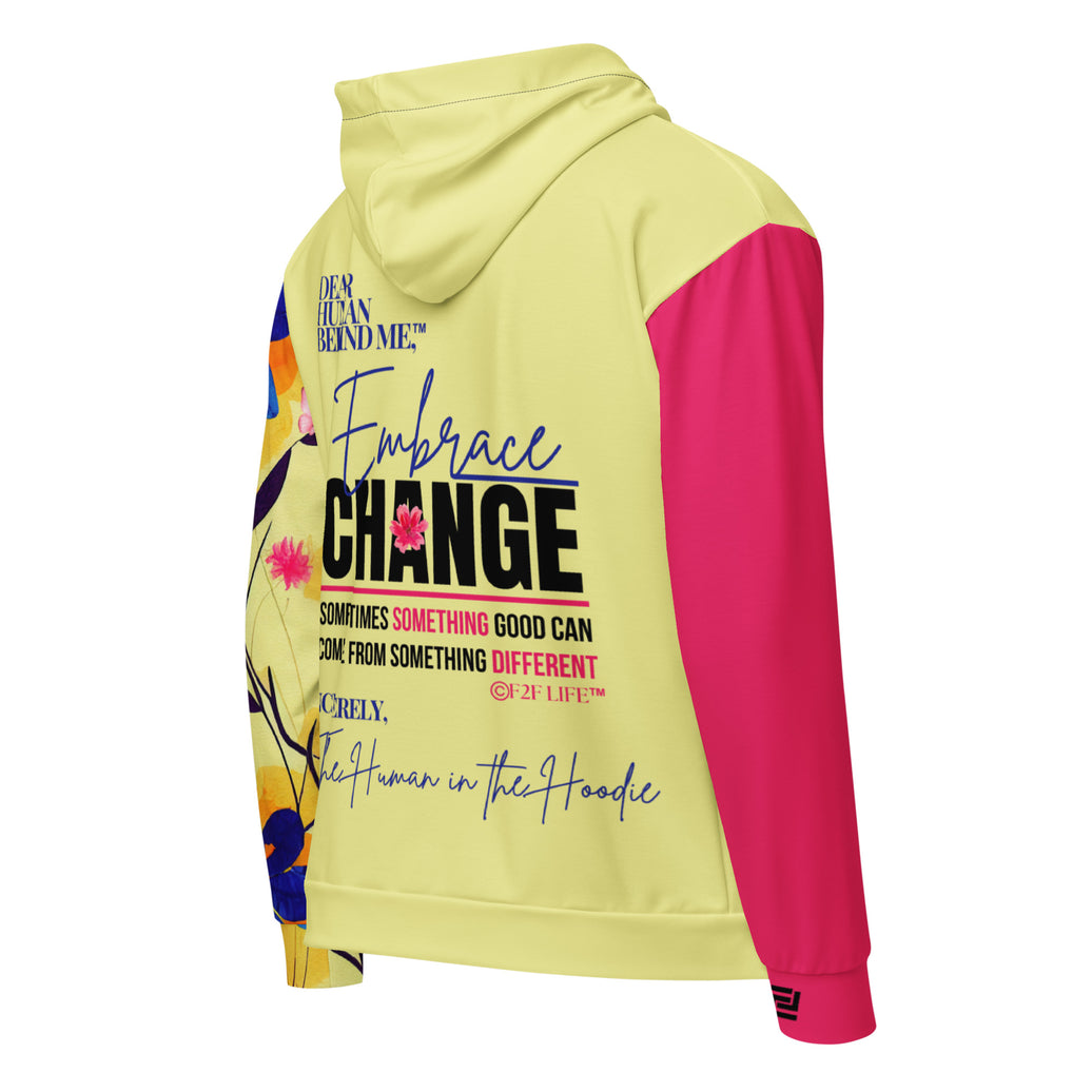 Dear Human Behind Me™ zip hoodie Message #08 embrace change back view