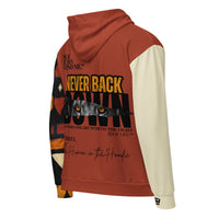 Dear Human Behind Me™ zip hoodie Message #05 never back down back view