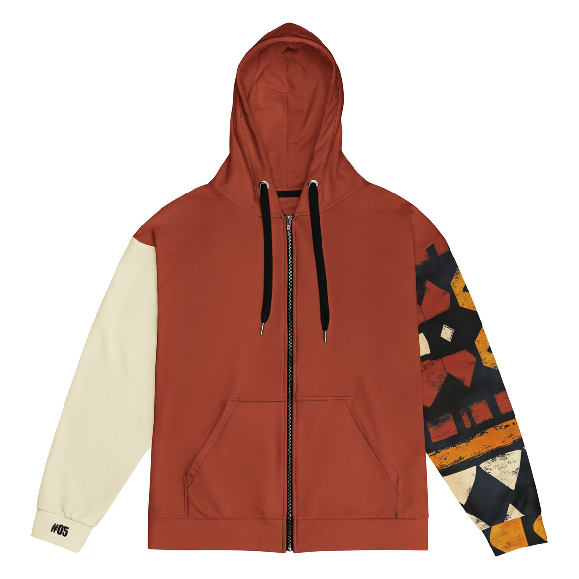 Dear Human Behind Me™ zip hoodie Message #05 never back down flat front view