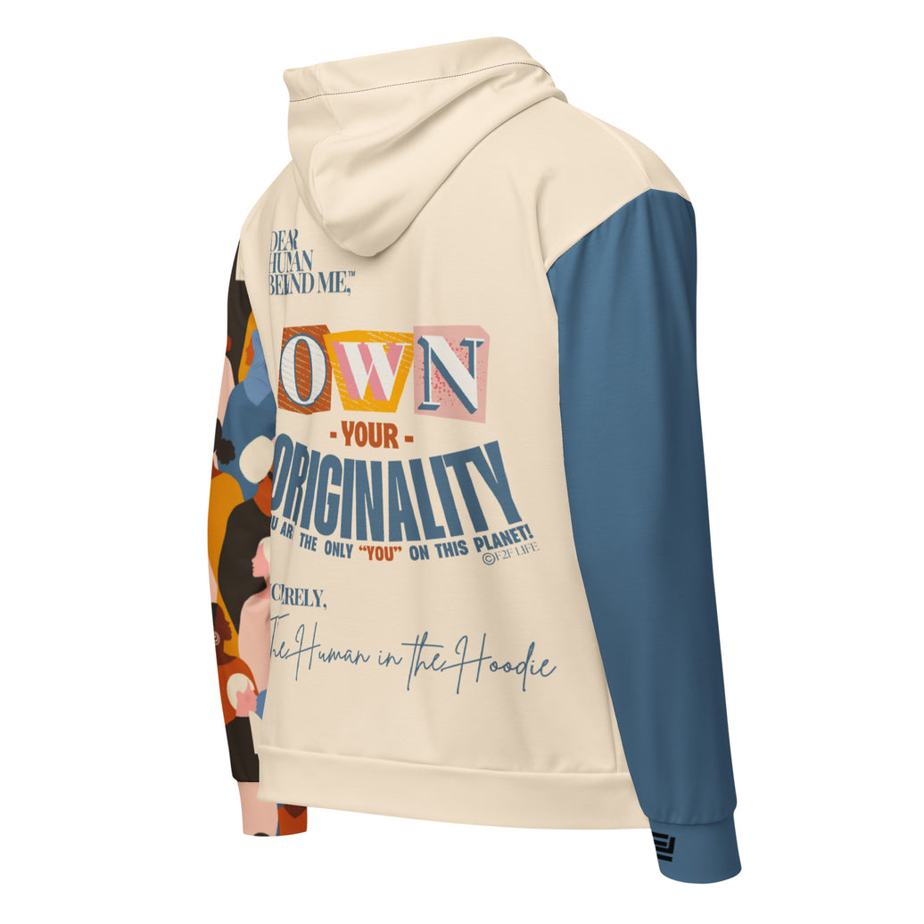 Dear Human Behind Me™ zip hoodie Message #03 own your originality back view