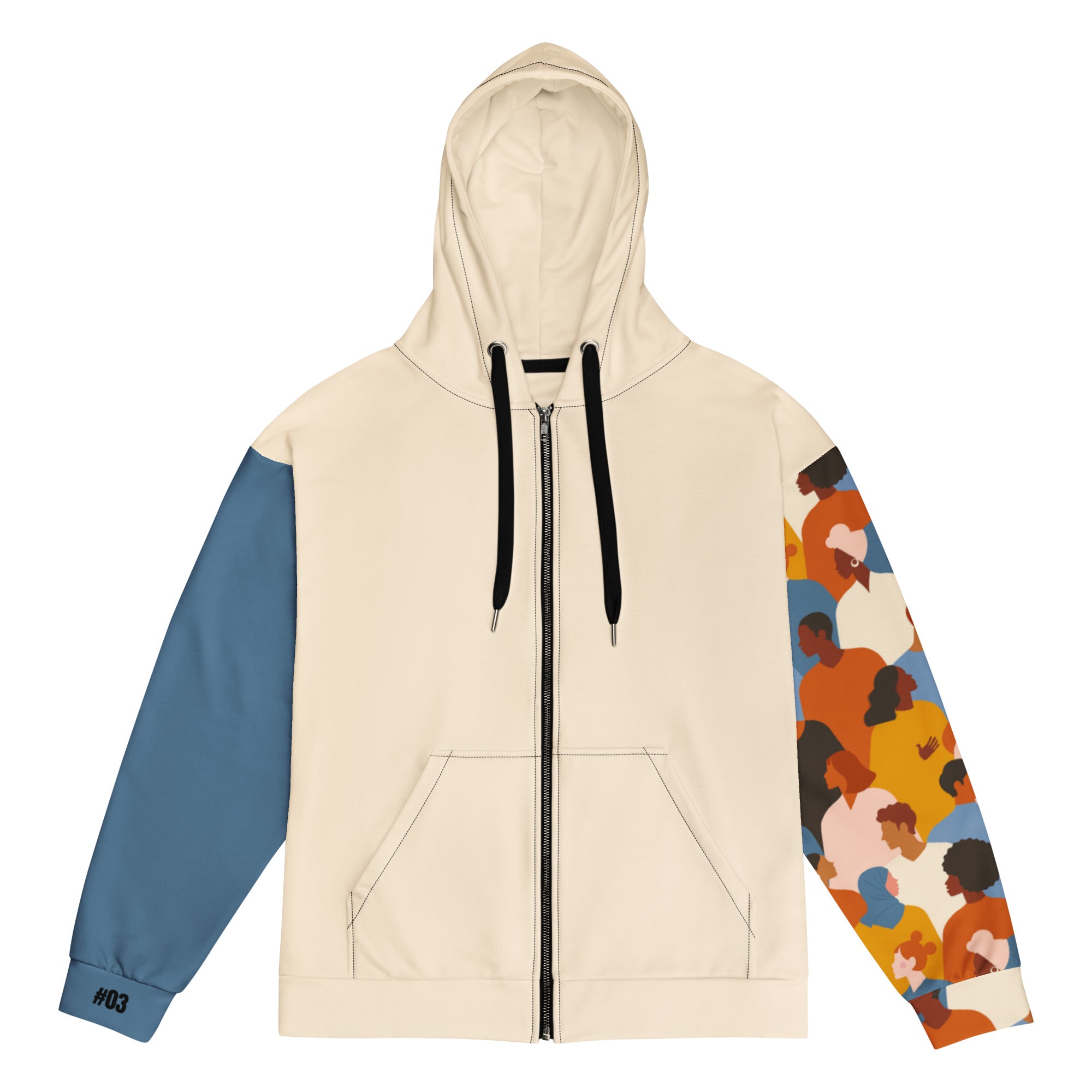 Dear Human Behind Me™ zip hoodie Message #03 own your originality flat front view