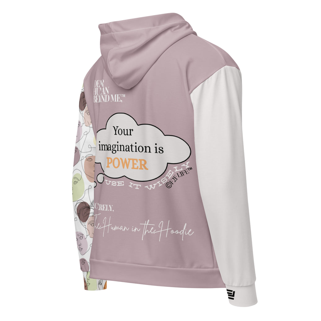 Dear Human Behind Me™ zip hoodie Message #06 use it wisely back view