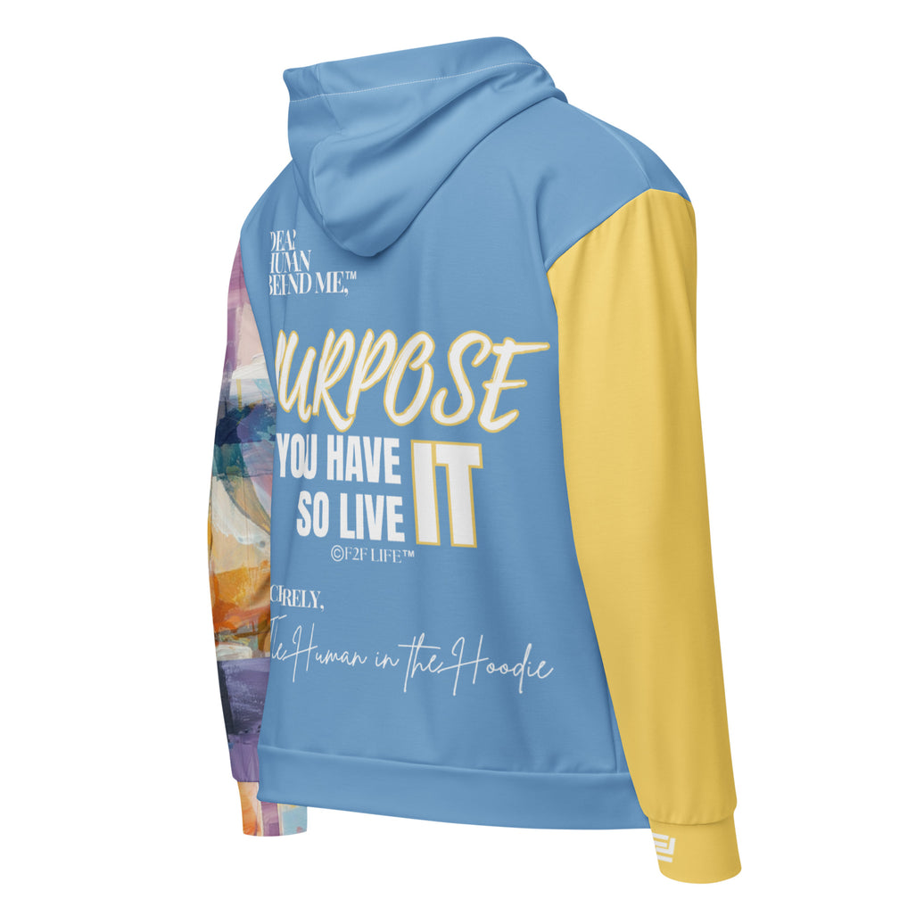 Dear Human Behind Me™ zip hoodie Message #07 you have purpose back view