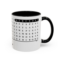 F2F Life personalized beloved word search mug with custom name horizontal, 11oz mug black