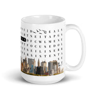 F2F Life glossy word search coffee mug with hidden success affirmations, 15oz