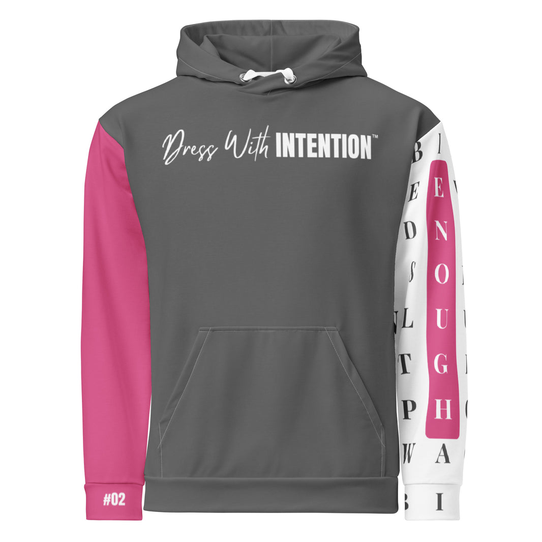 Front view of Dear Human Behind Me™ hoodie Message #02 You Are Enough