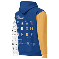 Right side view of Dear Human Behind Me™ hoodie Message #11 You Are Worthy