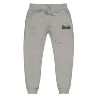 Long front view of "Dress With Intention" unisex joggers in carbon grey